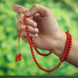 crystalmiracle Beautiful Carnelian 108 Beads Japa String Healing Fashion Accessory Men Women Gift Handcrafted