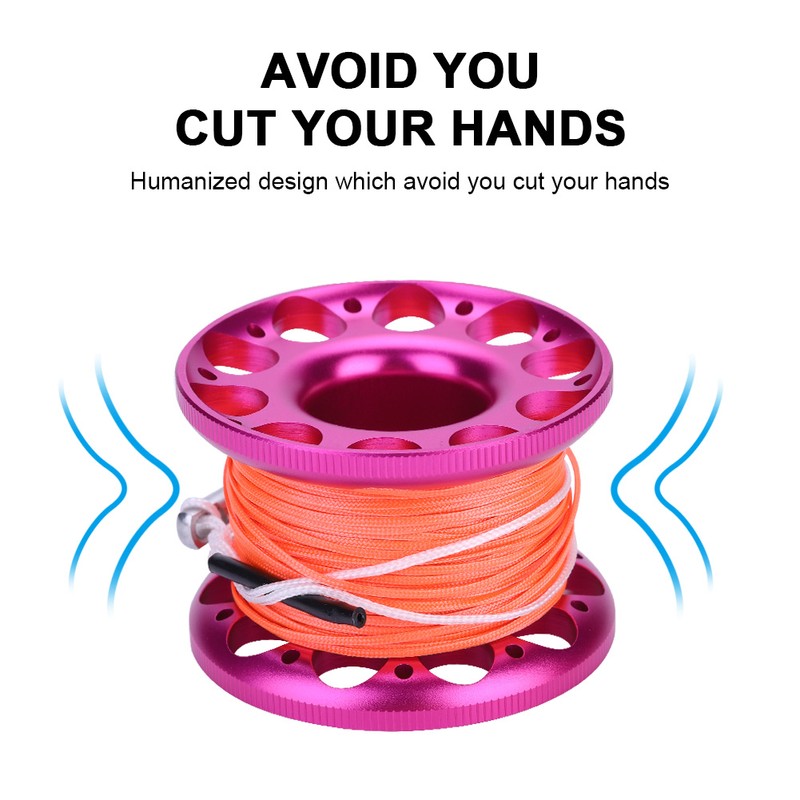 30M Mini Diving Aluminium Reel Spool Line with Stainless Steel