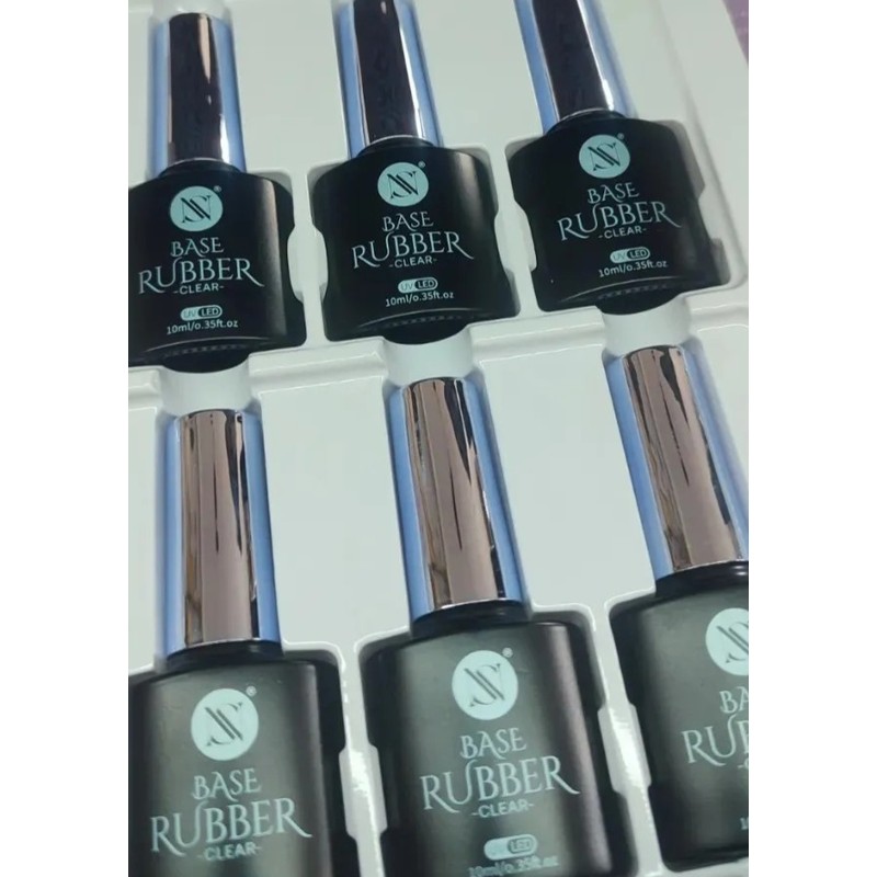 Caja Con 6 Esmaltes Rubber Base Clear 10ml Cu. Studio