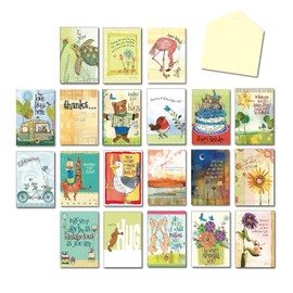 Leanin' Tree Life's Little Moments Greeting Cards Assortment Box – 20 Greeting Cards, 22 Colorful Envelopes, Includes Birthday Cards, Anniversary Card, Blank Cards – Assorted Cards for All Occasions