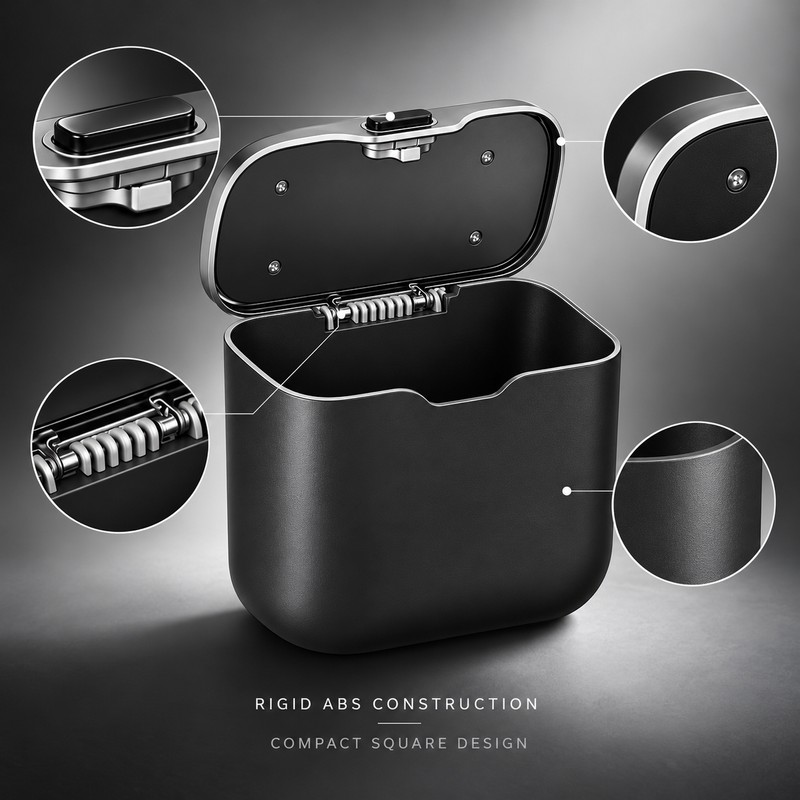 Car Trash Can with Press Lid – Hanging ABS Interior