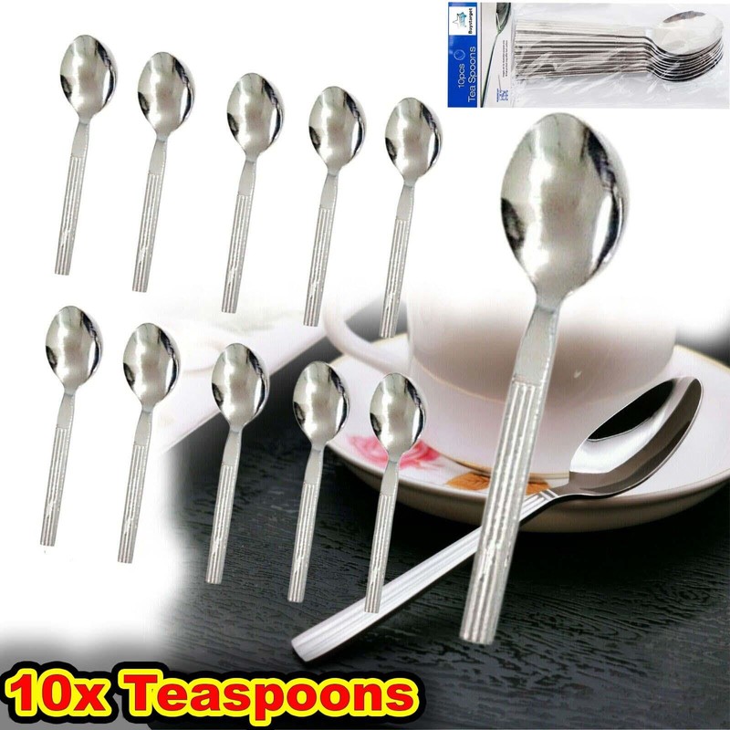Buystarget 10pcs Teaspoons Set Stainless Steel Tea Spoons Food Grade