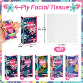 Jollidecor 50 Packs Soft Portable Tissues 4 Ply Pocket Facial Tissues Bulk 500 Sheets Travel Size Tissues Individual Strong and Absorbent Flower Style Tissue for Home Bag Pocket Car Wedding Gifts