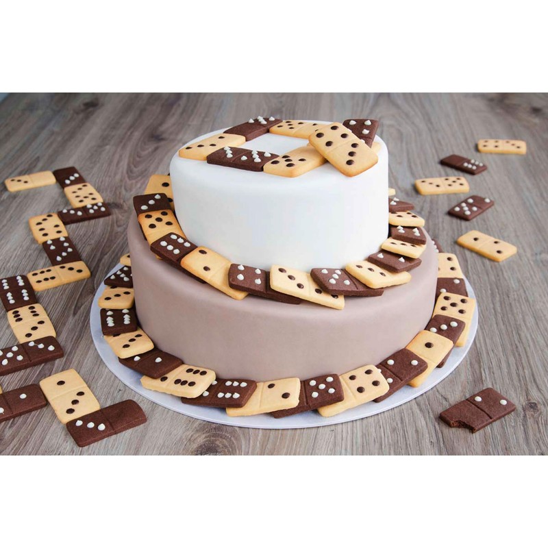 Staedter 15 Piece Embossing Domino Cookie Cutter with Ejector Set,