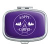 Happy Camper with Campfire Rectangle Pill Case Trinket Gift Box