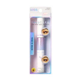 KISS Falscara DIY extensión de pestañas Bond & Seal infundido con biotina y vitamina E – Adhesivo de pestañas fuerte suave y cómodo para uso durante todo el día para uso con pestañas falsas, removedor y aplicador