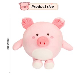 Pig Cuddly Toy, Pink, 23 cm Pig Plush Toy, Stuffed Toy Pigs, Kawaii Plush Cuddly Toys, Cute Toy for Children, Gift, Lucky Charm, New Year's Eve