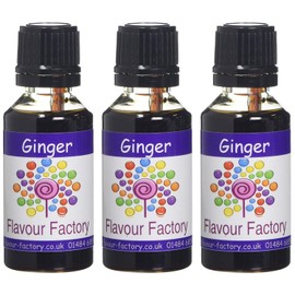 Flavour Factory Ginger, Extra Strong Food Flvouring Concentrates 85.5ml (Pack of 3 x 28.5ml bottles)