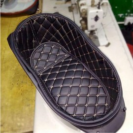 Motorcycle Seat Bucket Pad Storage Rear Cargo Trunk Liner Protector Pad Sitting Bucket Lining Mat Compatible with Vespa GTS300 GTS 300 HPE (Black)