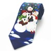 GUSLESON Quality Christmas Tie Mens Soft Snowman Necktie Festival Theme