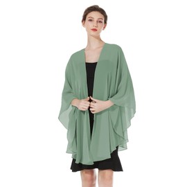 BEAUZSUZSANA Summer Shawls and Wraps for Women Evening Dresses Bridal Wedding Lightweight Party Travel Chiffon Scarf (Jade Green)