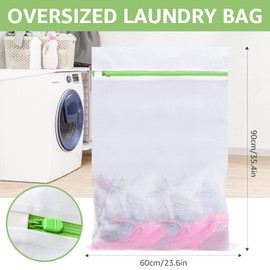 Kaycolin Large Laundry Net with Zipper, Laundry Net for Washing Machine, Pack of 2, 90 x 60 cm, Laundry Bag, Laundry Nets Bra, Suitable for Coats, Sweaters, Quilts, Blankets, Pillows, Large Plush Toys