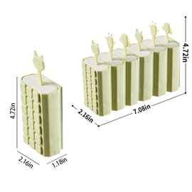 WUBAYI 6 Cell Ice Lolly Moulds,Healthy Refreshing Fruit Treat Maker with Sticks,Removable Duilding Blocks DIY Ideas Ice Pop Moulds,Ideal Summer Kitchen Activity with Children (Green)