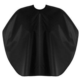 Professional Short Barber Cape, Waterproof Nylon Salon Hair Cutting Cape, Hair Dye Salon Cape for Unisex, Makeup Apron for Hair Color, Comb-out, Styling, Apparel, Shampoo and More (Black)