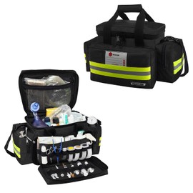 Redcube Emergency Bag,First Aid Bags Empty,Professional Emergency Responder Trauma Bag Medical Bag with Multiple Compartment Kit Carrier for EMT, EMS, Paramedics(Black)(Bag only)