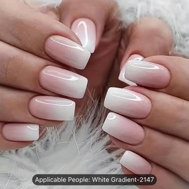 24pcs Glossy Short Square Fake Nails, Tender Pink Gradient Press On Nails, Solid Color False Nails For Women Girls Daily Wear Nail Art Nail Care Nail Polish Polish Salon Cutics Manicure Cosmetic