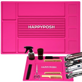 Magnetic Barber Mat, Magnetic Barber Mats For Clippers and Supplies, Barbershop Pad for Station, Beauty Salon Table Matt, Barbering Tool Organizer for Pro Hairstylist, Pink