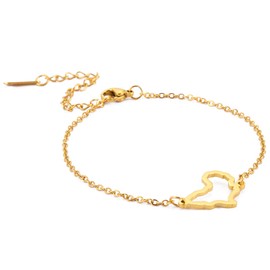 UNIFT Africa Map (Layered) Bracelet For Women Stainless Steel Hollow Out Charm (Double Layer) Bracelet Adjustable Africa Map Continent Jewelry (gold 2, Stainless Steel)