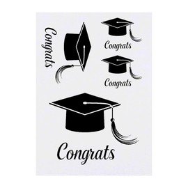 Azeeda 4 x 'Herzlichen Glückwunsch mit Abschlusskappe' Temporäre Tattoos - Wasserfest, Hautfreundlich & Ungiftig · Transfers in Verschiedenen Größen (TO00082356)