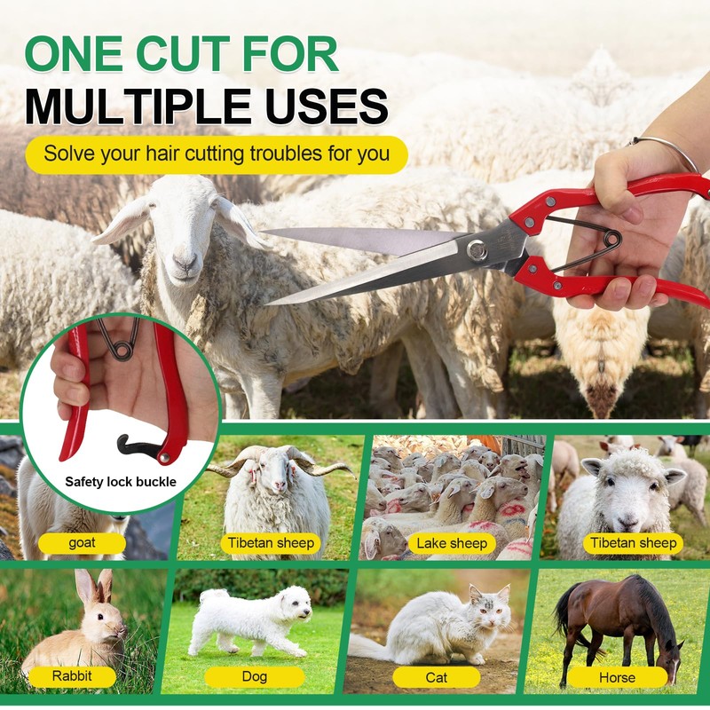 Manual Wool Shearing Shear Stainless Steel Trimming Scissor Long blades