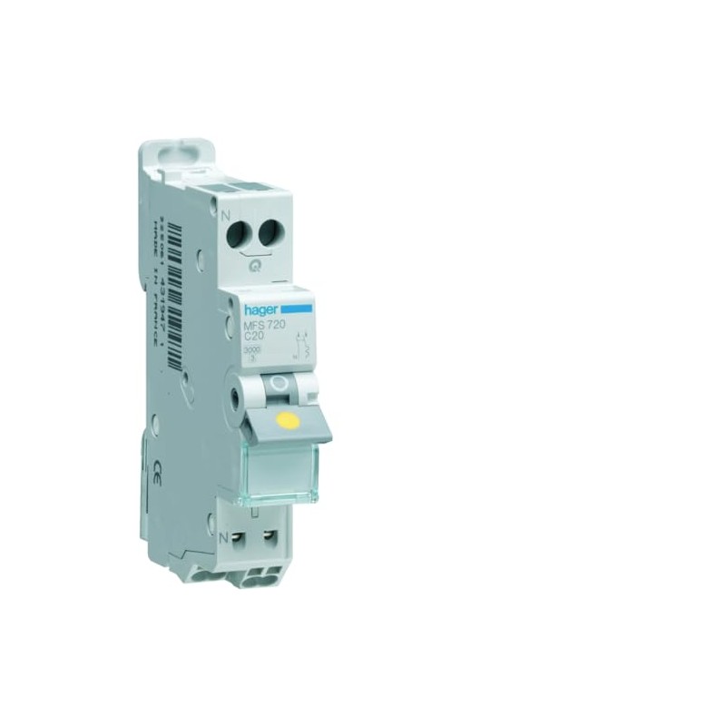 Disjoncteur 20 A P+N HAGER automatique MFS720