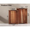 Fibogollo Acacia Wood Set of 2 Serving Tray with Metal