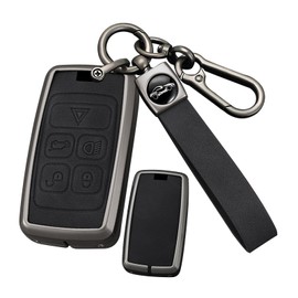 ontto Key Fob Case Metal Key Shell Leather Car Key Housing Fit for Range Rover Sport Vogue Evoque Discovery 5 2020-up
