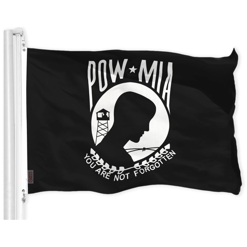 G128 Combo Pack: American USA Flag 3x5 Ft & POW