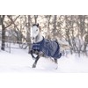 HKM Economic Turnout Blanket with Polar Fleece Lining, Dark Blue,