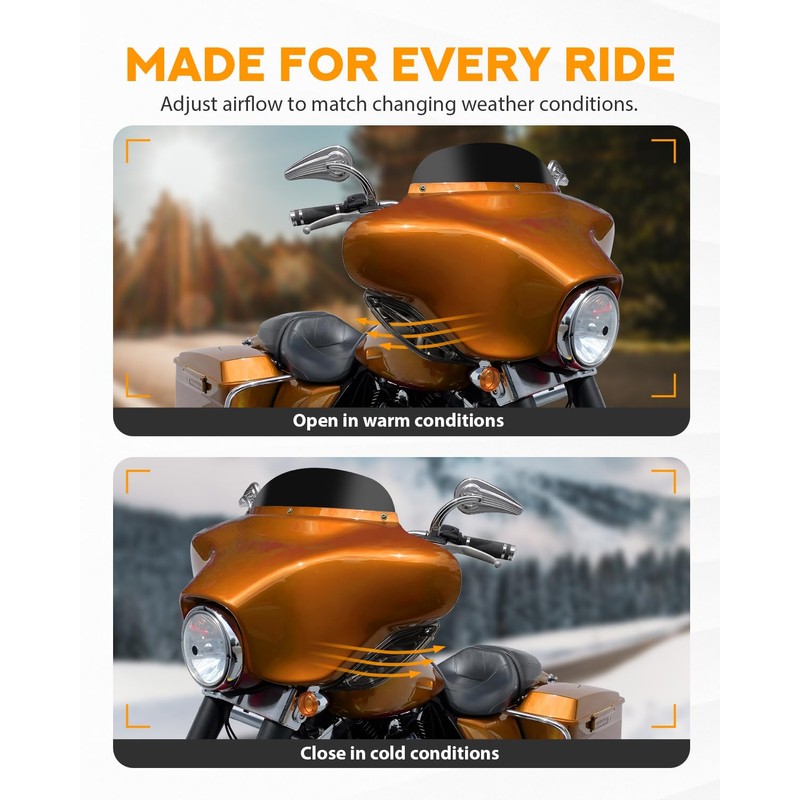 Side Wing Deflectors, Fairing Air Deflector, Adjustable Air Deflector Kit