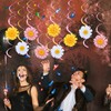 24 PCS Daisy Hanging Swirls Decorations, Daisy Flower Hanging Swirls,