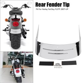 Unbranded Iron Rear Fender Tip Trim Ribbed Chrome Fit for Harley Fat Boy FLSTF EFI FLSTFI