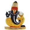 Saubhagya Global Pranav God Ganesha 7CM (Black) Multicolour Gold Plated