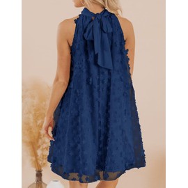 VIMPUNEC 2023 - Vestido formal de verano para invitadas de boda, vestido de cóctel, vestido de cóctel con vuelo mini vestido de regreso a casa, Azul marino, XXL