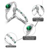 Eastlily Created Round Cut Emerald Wedding Rings Set For Women,