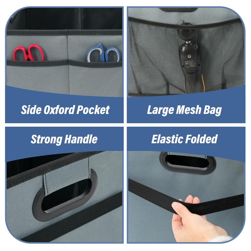 Simple Deluxe Car Trunk Organizer for SUV, Collapsible 2 Compartment