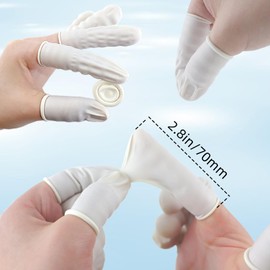 (Approx 300 Pcs) Finger Covers,Latex Finger Covers Disposable Gloves,Thumb and Fingertip Protector Finger Glove,Suitable for Cleaning Beauty Electronic Component Repair Handmade Oroduction(Whiter)