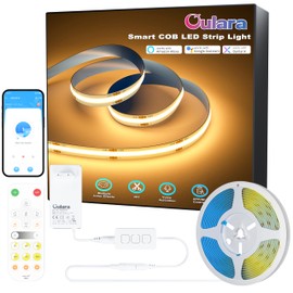 OULARA COB LED Strip Warm White 2700 K, 10 m Dimmable 24 V LED Strip Light Set, Smart Works with Alexa/Google Assistant for DIY Lighting Under the Cabinet, Bedroom, Kitchen