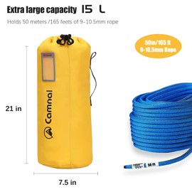 CAMNAL Rope Bag, Large Capacity Climbing Rope Bag, Arborist Throw Bag, Rock Climbing Backpack, Waterproof Folding Shoulder Backpack with Tightness and Carry Straps, Climbing Gear Bag(200feet)