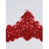 Unbranded Red Beaded Lace Scalloped Trim Border - 1 Yd