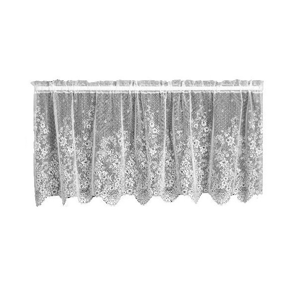 Heritage Lace Floret 60-Inch Wide by 30-Inch Drop Tier, White