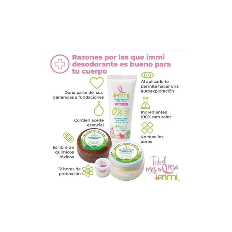 15 Pz Immi Desodorante Natural Lavanda Mujer Hombre + Mazapa