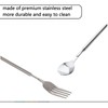 Wjelet 2Pcs Extendable Fork Spoon, Telescopic Fork Extendable Fork, Long