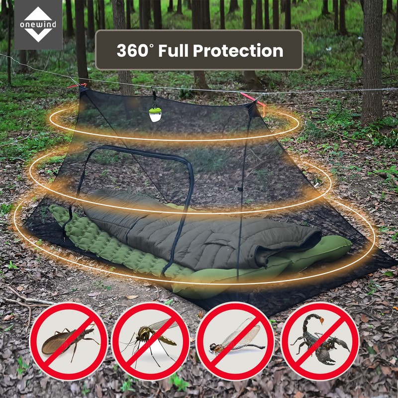Onewind Premium Camping Shelter Bugnet, Ultralight No-See-Um Breathable Mesh Mosquito