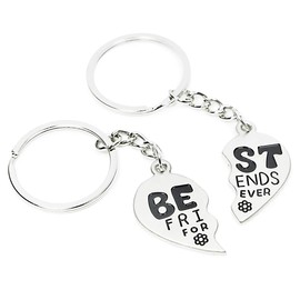 Best Friend Forever Keychain Love Jewelry Split Heart Key Ring