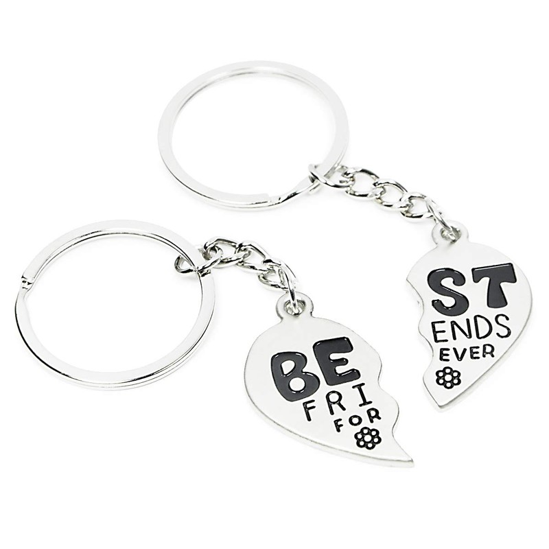 Best Friend Forever Keychain Love Jewelry Split Heart Key Ring