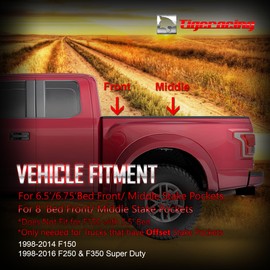 Tigeracing Tie Down Anchors Retractable Truck Bed D Ring Compatible with 1998-2014 F150, NOT Fit Rear - 1998-2016 Super Duty with Mis-Aligned Rail Cap All Metal - 3000 LBS Capacity of 4