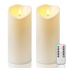 Homemory 4"x9" Outdoor Waterproof Flameless Candles with Timers and Remote