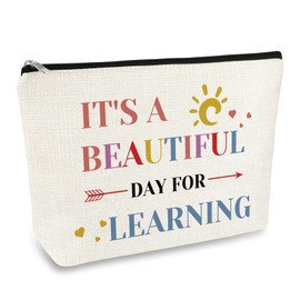 Learning Lover Gift Makeup Bag Reading Gifts for Book Lover Learning Graduation Gifts for Student Bookworms Readers Librarian Teacher Friends Sister Daughter Niece Birthday Gift Zipper Cosmetic Bag