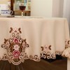Cunluna European Pastoral Embroidered Square Tablecloth Coffee Table Cloth for